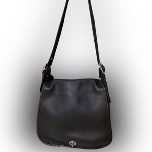 Coach #H0G-9525 Dark Brown Leather Crossbody bag